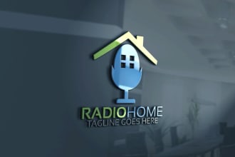 design radio podcast broadcast music logo for your brand