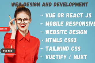do web application in react next vue js with laravel or node