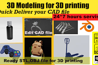 design 3d cad model for 3d printing and edit stl,obj file