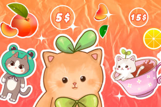 design cute kawaii character,doodles,mascot,stickers,tshirt