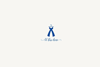 do elegant amazing little blue dress logo branding package