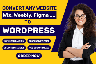 convert clone or transfer wix, weebly, webflow, figma to wordpress website