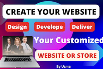 create website landing page e commerce store or  online shop website