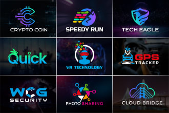 do modern trendy startup tech security crypto app corporate business logo design