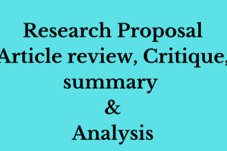 do research proposals, article review critique summary and analysis