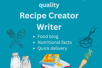 write a good quality recipe cookbook with  nutritional facts