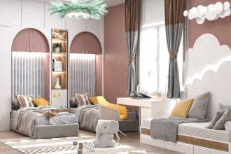 do  interior design realistic 3d rendering using 3d max ,vray