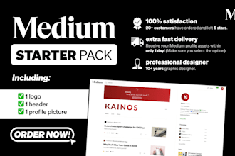 create your professional medium header, profile, and logo