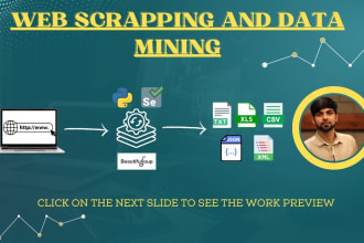 do web scrapping, data extraction and data mining in python