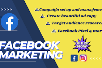 do facebook marketing and fb advertisement, fb ads campaign