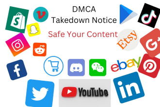 send dmca takedown notice tiktok,reddit,facebook,twitter,instagram,shopify,etsy