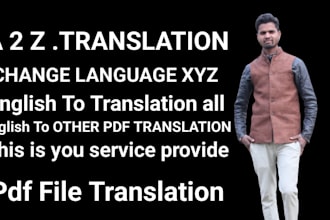 do pdf file translation  all language