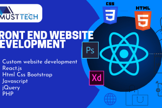 be your front end web developer using HTML,CSS, bootstrap,react js and jquery