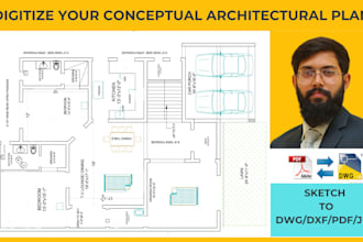 convert sketch, image to professional 2d architectural floor plans