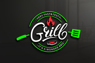 design food, bbq, coffee shop, cafe, bakery, restaurant logo