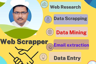 create web scrapper, web research, and data entry for you