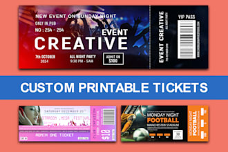 design event ticket, raffle ticket, invitation, VIP ticket, movie ticket