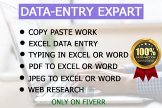 do data entry copy paste, scrape data and convert as you need