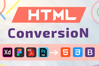 do psd, xd, figma to html css bootstrap website