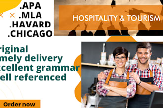 write on tourism and hospitality, travel and hotel management tasks