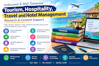 write on tourism and hospitality, travel and hotel management tasks