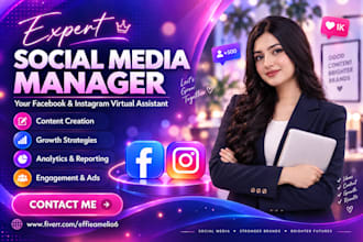 be your social media manager, instagram and facebook as VA
