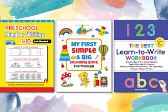 do children book illustration, kids coloring  book cover design
