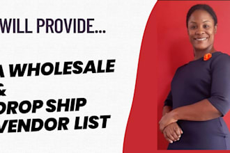 provide a wholesale and dropship vendor list