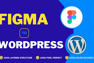 convert figma to wordpress, psd to wordpress, elementor