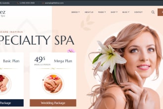 make skincare, makeup or  gym wordpress website