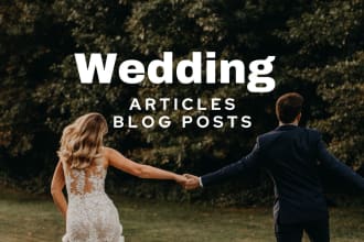 write wedding articles for photographer or event blog posts