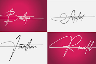 design handwriting and hand drawing digital signature logo