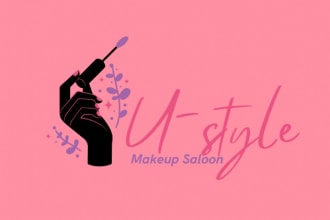design makeup, spa, eyelashes, cosmetics and beauty logo