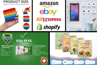 design amazon, ebay product listing images, hero images or product infographic