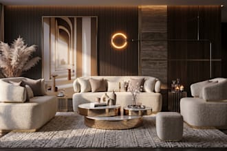 create photorealistic 3d interior furniture renders  with ai