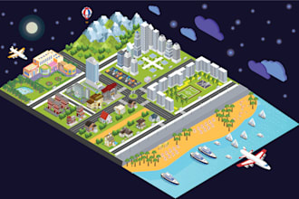 design unique isometric vector map illustration