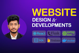 develop website as full stack web developer, react springboot