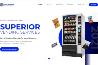 design vending machine website, vending website for vending business