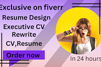 create  resume design, executive CV and rewrite CV, resume