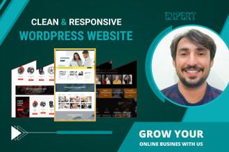design clean and responsive wordpress website, landing page