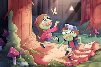 draw pepe the frog illustration for you