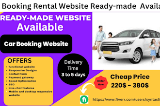 build car booking website ready made available
