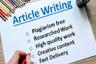 do research and write articles for you as per your requirements