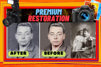 do your old photo restoration repair with colorized retouching