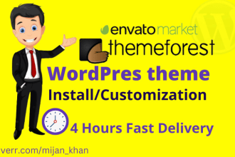 do themeforest envato wordpress theme installation, demo import, customization