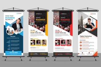 design seminar and conference roll up banner, poster, billboard, signage design