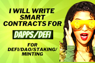 do solidity web3 smart contract erc20, 721, 1155, staking, minting, nft dapp