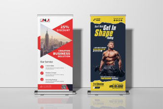 design a roll up banner, stand banner, pull up banner in 4 hour