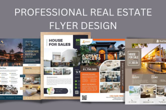 design professional real estate flyer and banner