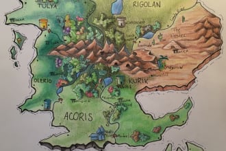 hand draw a fantasy map for your book